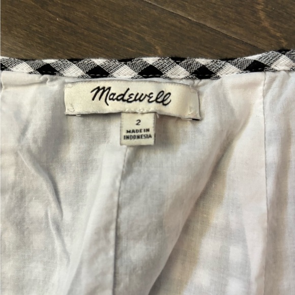 Madewell Black and White Gingham Wrap Skirt - Picture 2 of 4